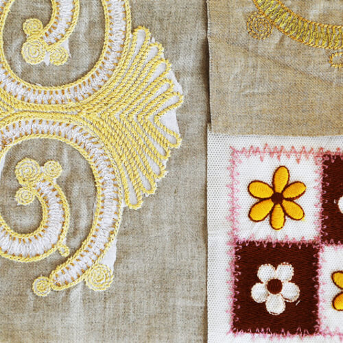 ricamo su lavorazioni particolari